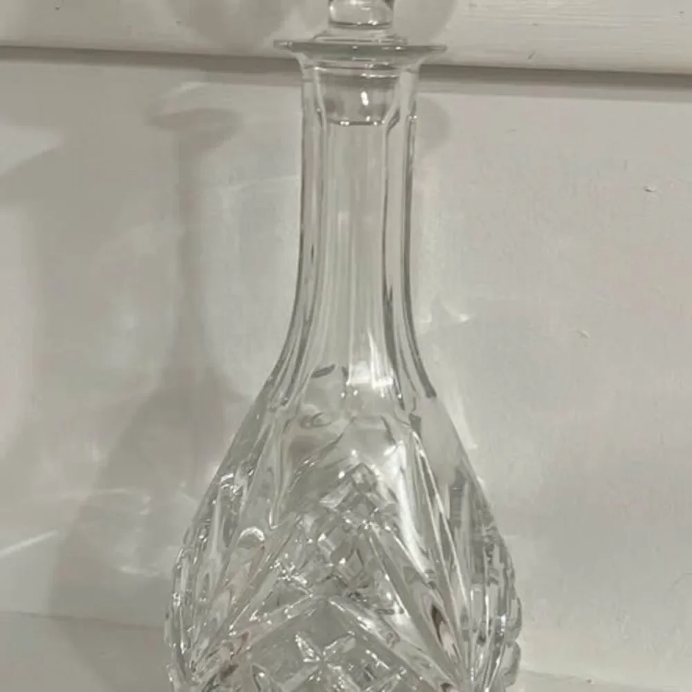Vintage Cut Crystal Decanter with Stopper 13”